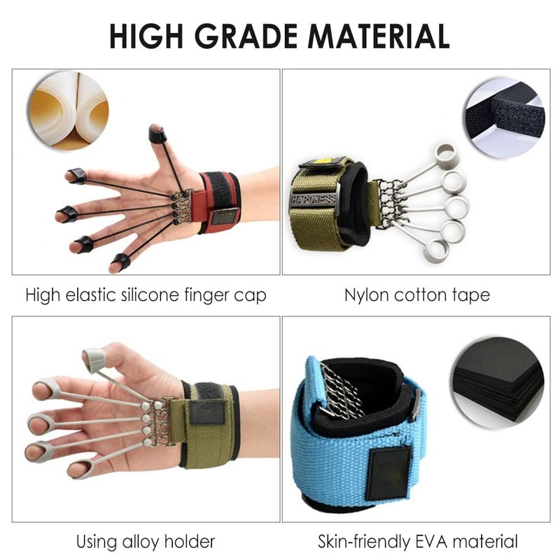 1Pcs Hand Gripper Finger Expander Finger Trainer Finger Exerciser Resistance Bands Fitness Finger Force Grip Device Hand Training - color: red