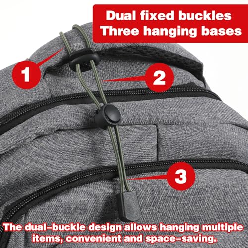 8 Pack Backpack Hiking Stick Holders, Backpack Accessories Gear Bungee Straps, Climbing Stick Holder Elastic Rope Fasteners Lanyard Fixing Buckle for Trekking Pole Walking Camping Equipment (4 Colors)