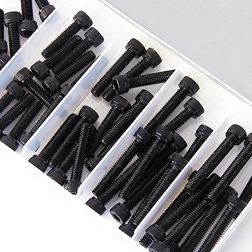 M6 x 30mm 35mm 40mm 45mm 50mm Hex Socket Head Cap Screws Bolts, 12.9 Grade Alloy Steel, Black Oxide Finish, Metric Allen Drive, Fully Threaded, Assortment Kit 50Pcs - size: Socket M6x30-50 mm
