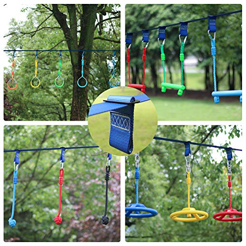 Ninja Slackline Buckle Straps - 8pc Removable Hanging Loops for Ninja Obstacle Course Training, Attaching Ninja Obstacle Accessories - Durable Buckle Straps - Blue Color - style: Buckle Straps