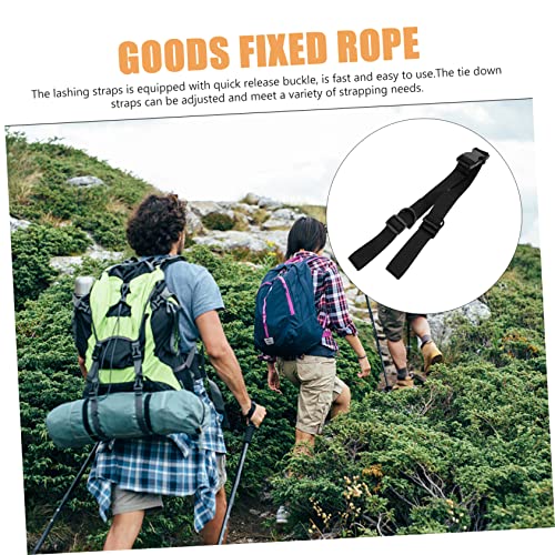 TOYANDONA 2Pcs Adjustable Webbing Cargo Straps with Quick Release Buckle Sturdy Fixed Rope for Securing Tents Yoga Mats and Backpacks for Outdoor and Travel Use