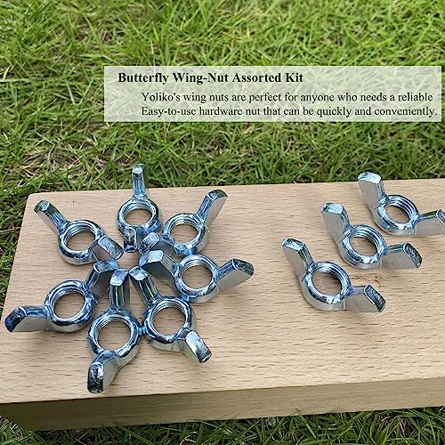15 PCS 1/2-12 Inch Wingnuts, Quality Carbon Steel Wing Nuts Zinc Plated Fasteners Parts Butterfly Nut, Hand Twist Tighten Hardware Nuts Butterfly Wing-Nut 1/2-12” Assorted Kit - size: 1/2"-12 - Carbon Steel - 15 Pcs