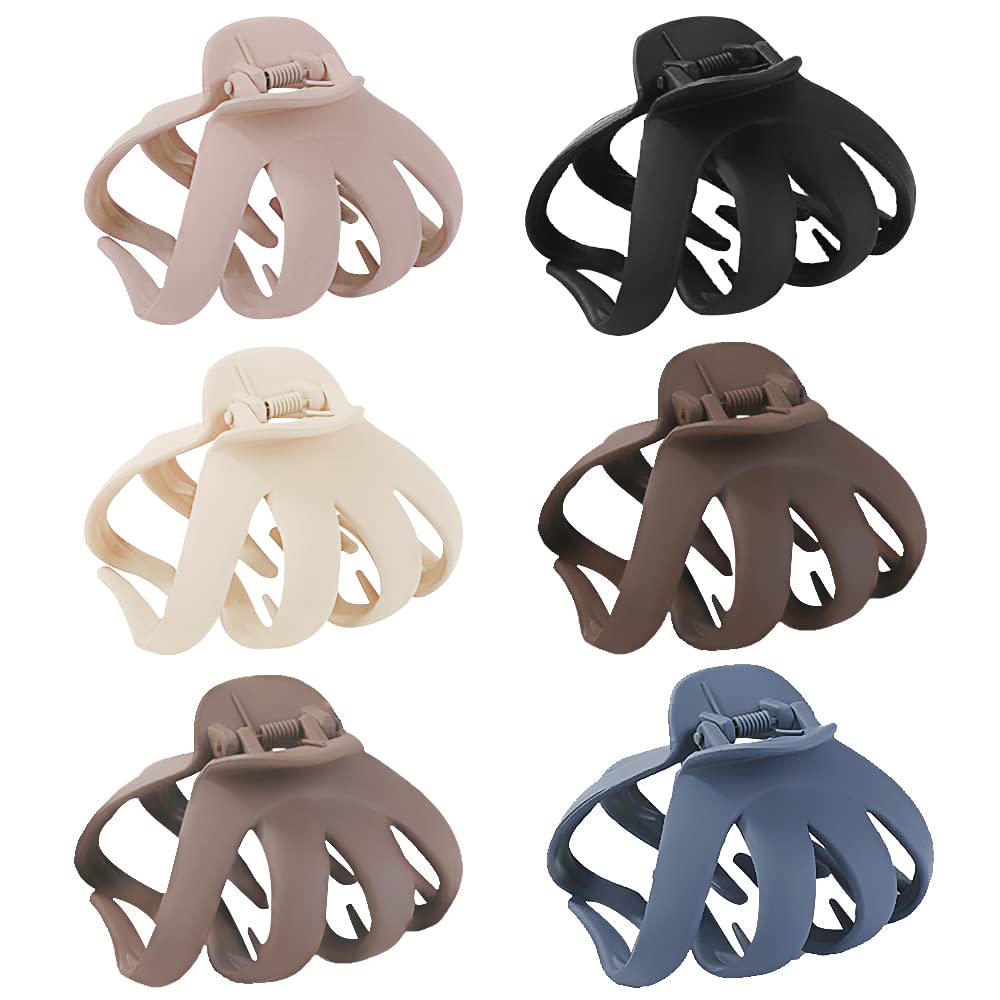 Big Claw Hair Clips For Thick Hair, 3.2'' Matte Octopus Large Clips For Women And Girls, Strong Hold Jumbo Clips For All Hair Ty