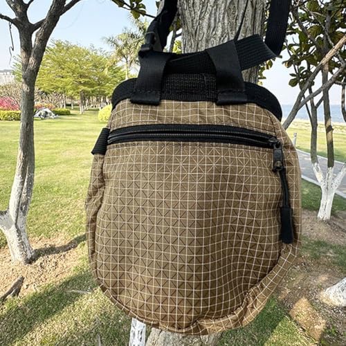 Climbing Chalk Bag with Zipper Pocket Climbing Chalk Bag Pouch with Waist Belt for Bouldering Weightlifting Powerlifting Gym Workout - color: Brown