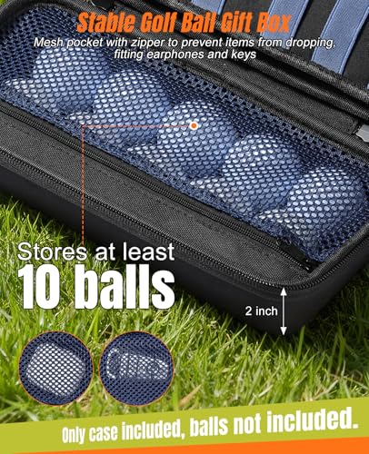Rhino Valley Golf Glove Holder Case, Golf Accessories Organizer Bag with Glove Shaper for Phone, Gloves, Balls, Tees, Markers, Divot & Repair Tools, Gifts for Golfers Men Women - style: Golf Glove Case- Black