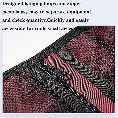 Climbing Quickdraw Hanging Storage Bag, Carabiner Hook Gear Equipment Parts Collections, Durable Foldable Bundled Roll Waterproof Bag(Orange)