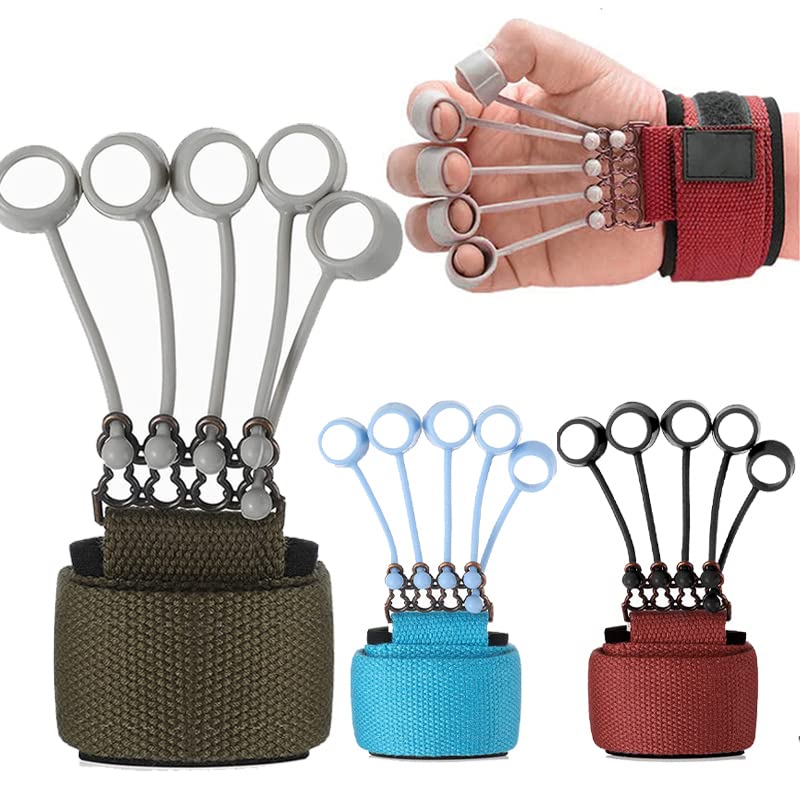 1Pcs Hand Gripper Finger Expander Finger Trainer Finger Exerciser Resistance Bands Fitness Finger Force Grip Device Hand Training - color: green