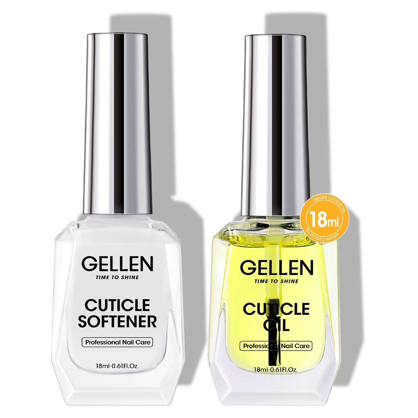 Gellen Cuticle Oil & Softener For Nails, 2 Pcs 18Ml Cuticle Remover & Strengthener, Nail Cuticle Protector, 2 In 1 Nail Care Kit
