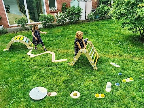 small foot Triangle-Wall Climbing 2in1 Adventure, Wood, 4 Adapters, Movement, from 2 Years 12625, 150 x 64 x 10 cm