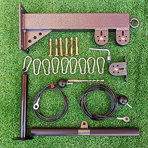 MARSAFIT Fitness Wall Mount Pulley System, Weight Cable Pulley System for Gym, LAT Pull Down and Low Row Cable Machine, Cable Station Equipment