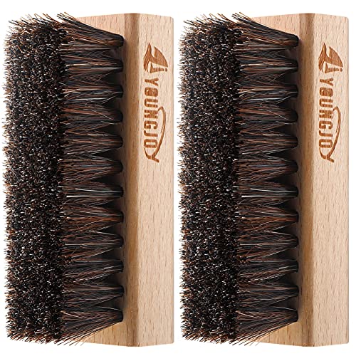 YoungJoy Sneaker Cleaning Brush Shoes Shine Dauber Nylon/Horsehair/Boar Cleaner Brushes Crepe Applicators(Horsehair bristle) - style: Horsehair Bristle