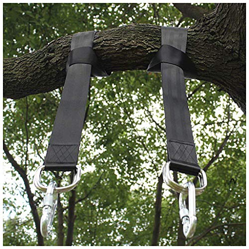 Tree Swing Straps, 2 PCS Hanging Kit 5ft Straps Holds 2200 lbs with 2 Safer Lock Snaps Perfect for Swing Seat, Plank, Hammock - color: 150cm straps with Carabiner