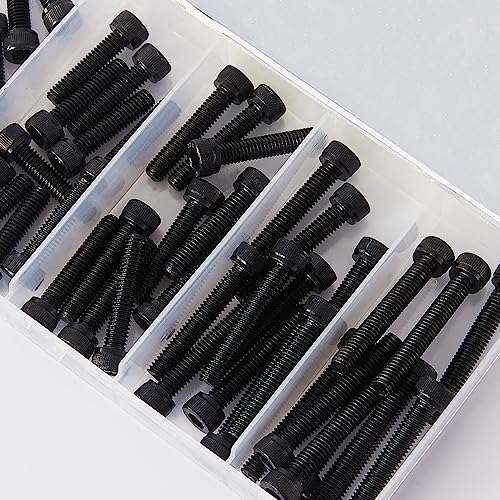 M6 x 20mm 25mm 30mm 35mm 40mm Hex Socket Head Cap Screws Bolts, 12.9 Grade Alloy Steel, Black Oxide Finish, Metric Allen Drive, Fully Threaded, Assortment Kit 50Pcs - size: Socket M6x20-40 mm