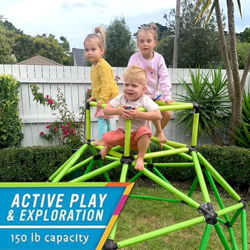 Eezy Peezy Climber with Top - Active Indoor Outdoor Play Set Climbing Dome Equipment Toys - Fun for Kids Ages 3 to 6 Years Old, Green - color: Green