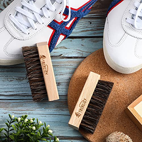 YoungJoy Sneaker Cleaning Brush Shoes Shine Dauber Nylon/Horsehair/Boar Cleaner Brushes Crepe Applicators(Horsehair bristle) - style: Horsehair Bristle