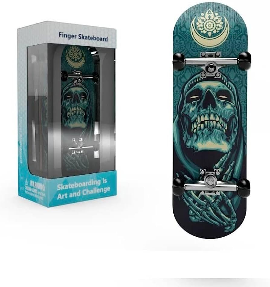 Lently Wood Fingerboards, Mini Fingerboards, 99mmL*29mmW (Redeem The Skeleton) - color: Redeem the Skeleton