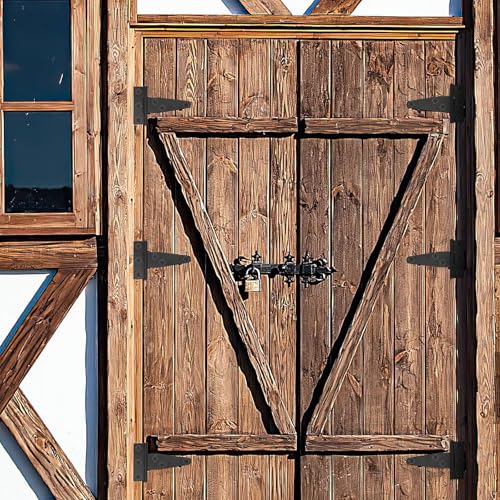 4 PCS 3 Inch T Strap Hinges Heavy Duty, Shed Door Gate Hinges(Black) | 3 inch t hinges Heavy Duty Black Outdoor Tee Hinge for Wooden Fences, Barn Door Gates Hinge for Shed Door Hardware - size: 3 Inch
