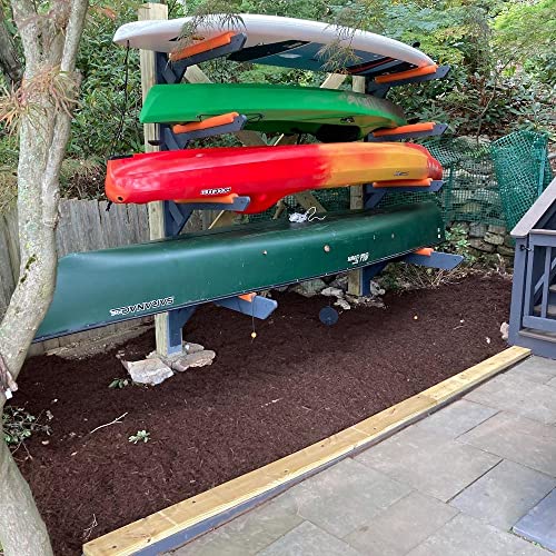 ReRackiT - Outdoor or Indoor Wall Mounted Kayak Rack, SUP Rack, Canoe Rack - Stackable - size: 1 Rack (For Canoes)