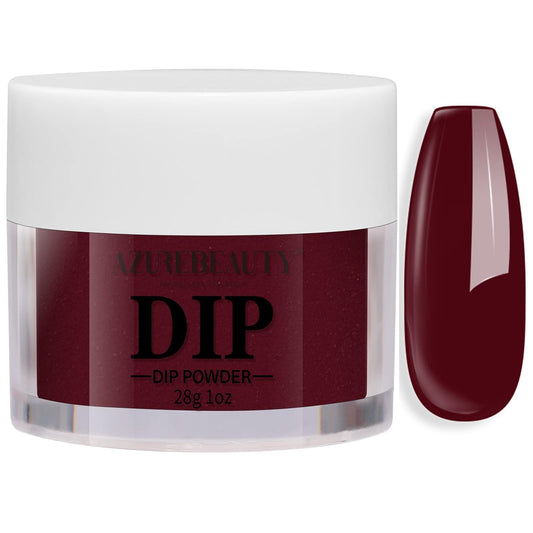 Azurebeauty Dip Powder Dark Reddish Red Color, Scarlet Nail Dipping Powder French Nail Art Starter Manicure Salon Diy At Home, O
