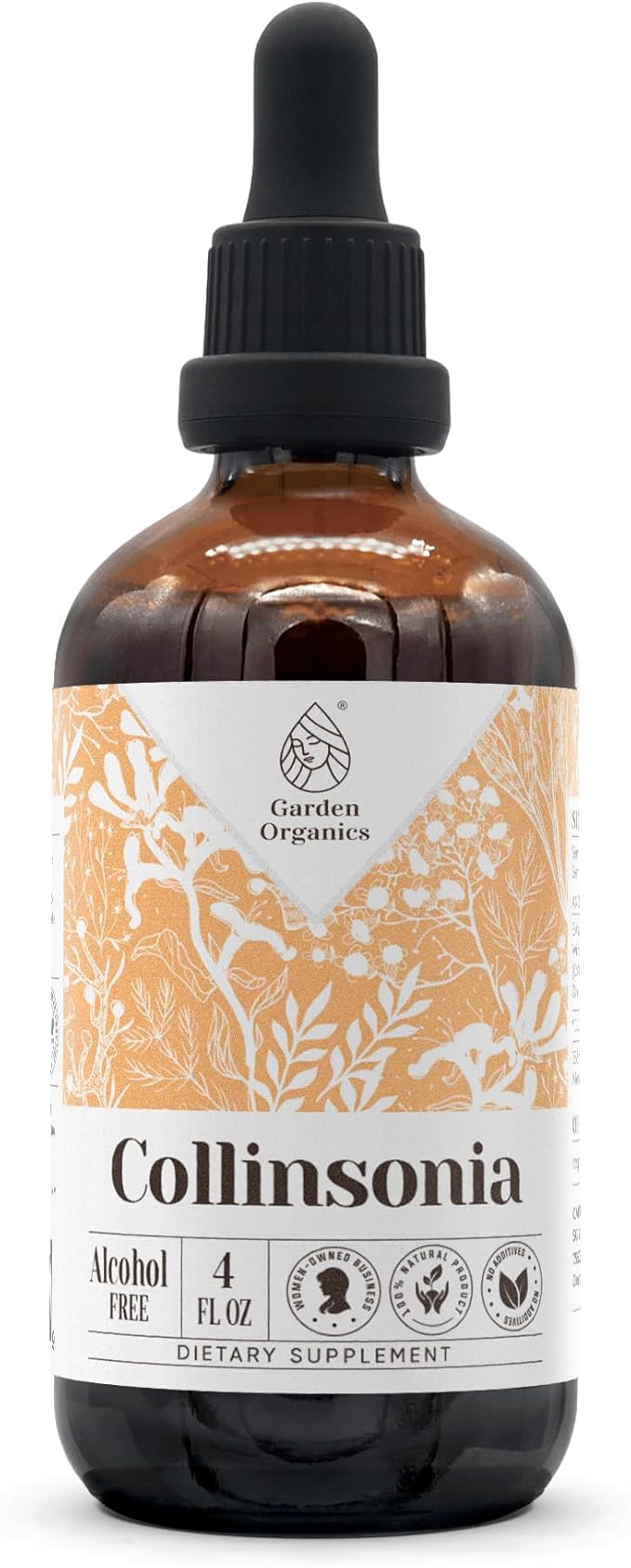 Collinsonia Alcohol-Free Natural Tincture Extract, Immune System Booster, Liquid Drops Made from 100% Wildcrafted Stone Root (Collinsonia Canadensis) Dried Root (4 fl oz)