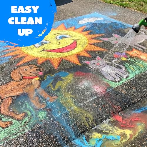 JOYIN 12 PCS Washable Sidewalk Chalks Set Non-Toxic Jumbo Chalk for Schools, Outdoor Art Play, Paint on Chalkboard, Blackboard and Playground (6 Colors)