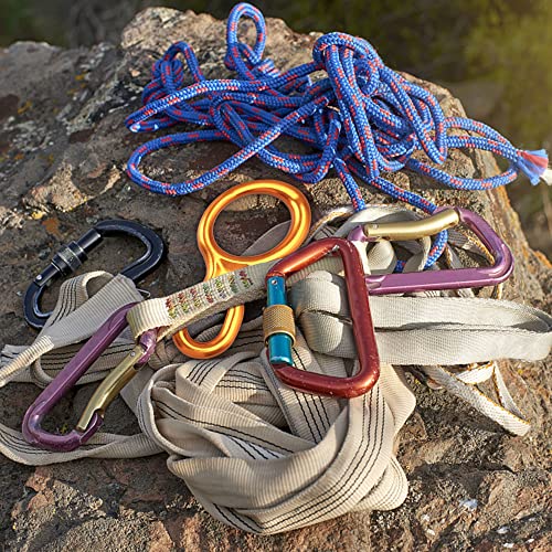 SOB Rescue Figure 8 Descender Belaying Belay Device Rock Climbing Rappelling Gear Aluminum Magnesium Alloy for Climbing,High Rescue,Mountaineering - color: Gold
