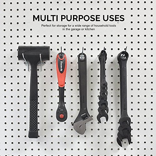 Neiko 53104A 8” Pegboard Hook Organizer Kit, 50 Pack, Hanging Hooks Set for Garage Organization, Great for Wall Hanging and Shelving, Tool Storage, Craft Organizing - size: 8" Pegboard Hooks