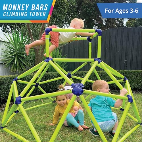 Eezy Peezy Climber with Top - Active Indoor Outdoor Play Set Climbing Dome Equipment Toys - Fun for Kids Ages 3 to 6 Years Old, Green and Blue - color: Green/Blue