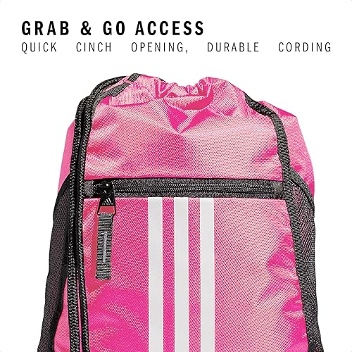 adidas Alliance Sackpack – Drawstring Backpack for Sports, Small Gym Bag, Team Shock Pink/2, OSFA - color: Team Shock Pink/2