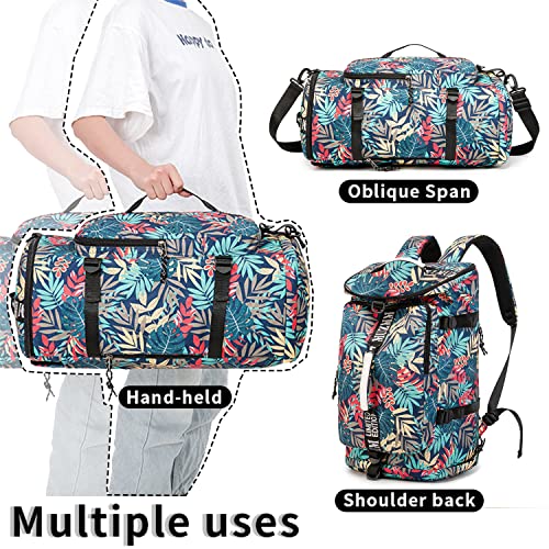 Gym Bag Duffle Backpack Suitable for Hiking,Camping, Travel 40L Large Capacity Trendy Cool Laptop Lightweight Backpack for Men and Women (Blue)… - color: Blue
