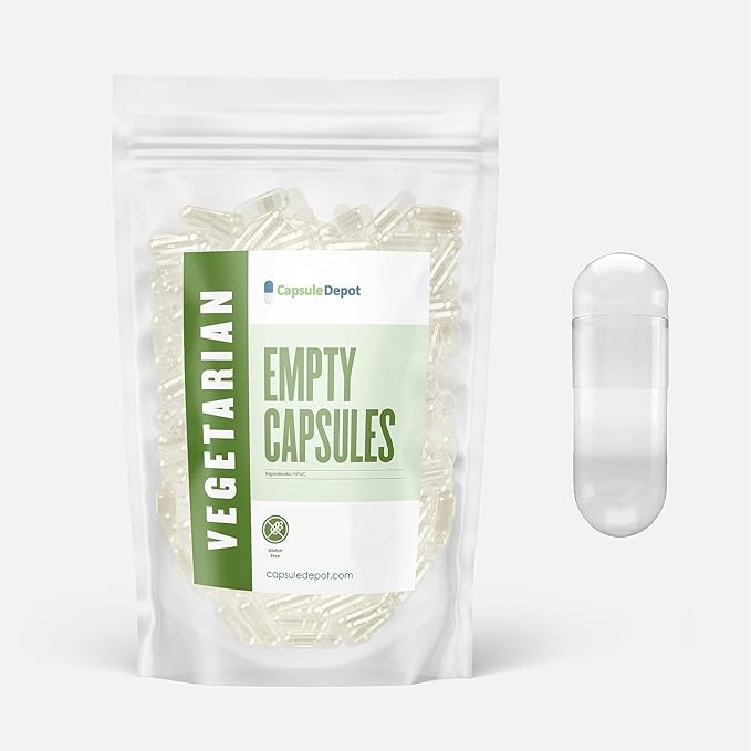 Size 00 Empty Vegetarian Capsules (HPMC) 100 Count