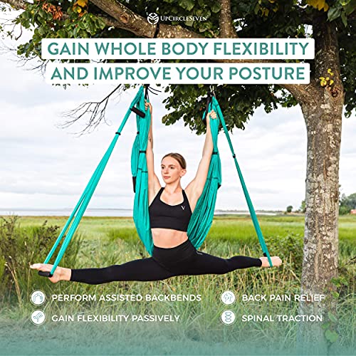 UpCircleSeven Aerial Yoga Swing Set Ceiling Mount Accessories - color: Turquoise