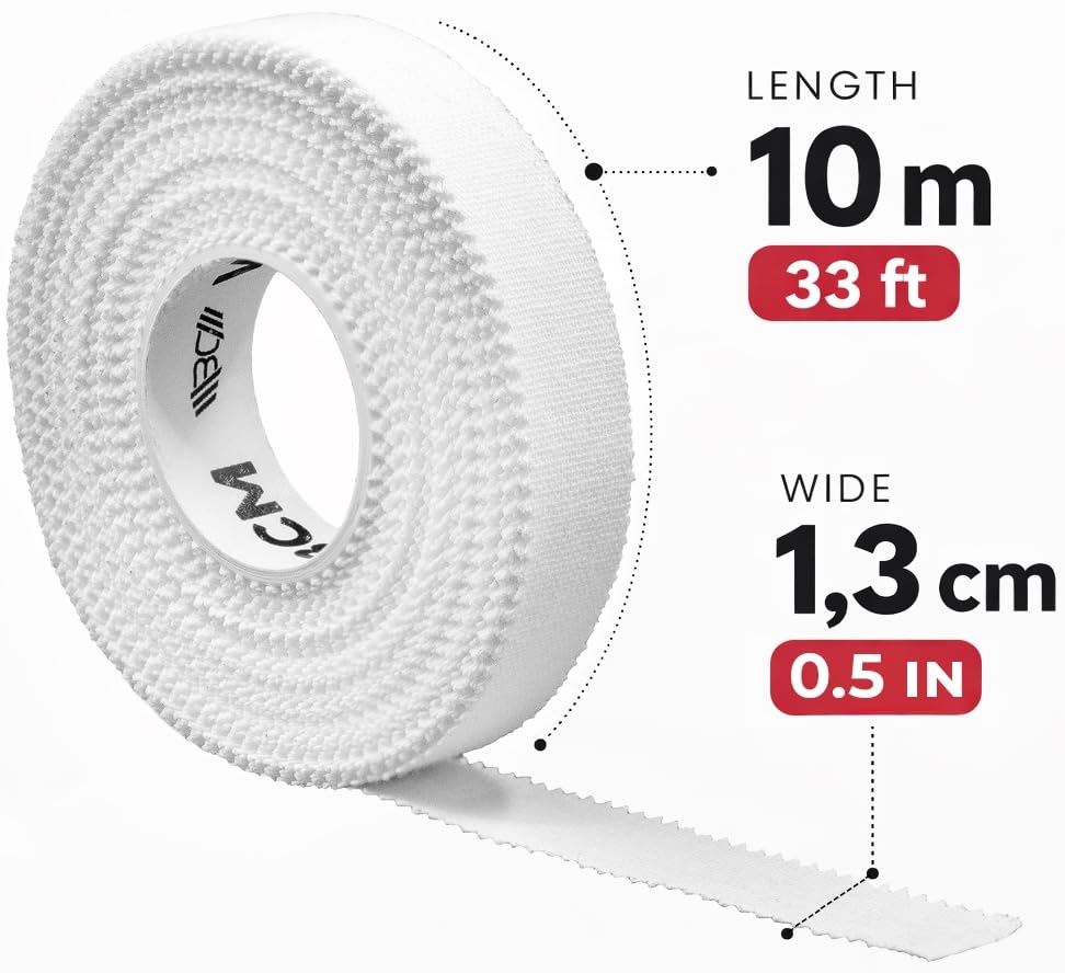 WARM BODY COLD MIND Athletic Finger Tape - 0.5inch x 33ft - Sport Tape for Fingers, Strong Hand Wrap for Crossfit, Weightlifting, Jiu Jitsu, Rock Climbing - color: 6 Rolls White (33ft)