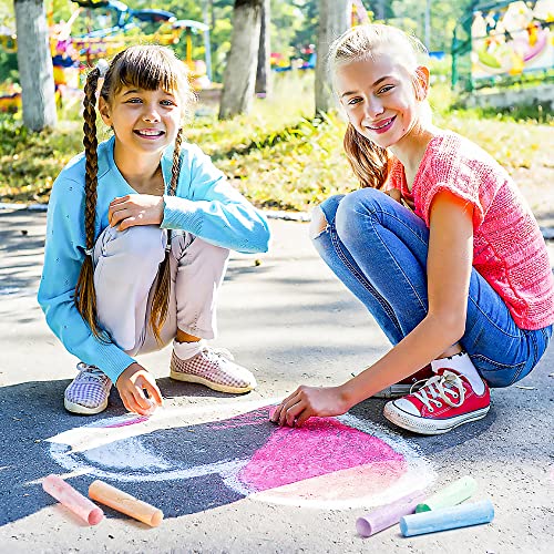 feela 168 Pack Sidewalk Chalk, Sidewalk Chalk Set For Kids Jumbo Chalk Bulk, Great for Kids Family, Paint on Sidewalk Wall School Driveway Blackboard Street Playground, 14 Colors - color: 168 pack