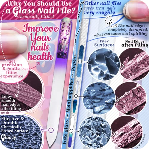 Genuine Czech Glass Nail File Set - Callus Remover Foot Rasp, Cuticle Pusher Manicure Stick, Double Sided Etched Different Grit Surface, Professional Nail Care Tool, Made in EU - color: All-in-one Set - Lemon Green