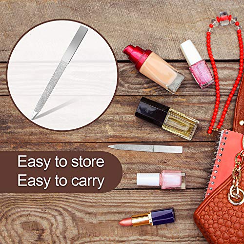 Mudder 3 Pcs Metal Diamond Nail File Set for Women Men Stainless Steel Metal Double Side Fingernail Toenail Buffer Filers Silver Emery Boards for Salon Home Travel Manicure Pedicure Nail Care Tool - color: Silver