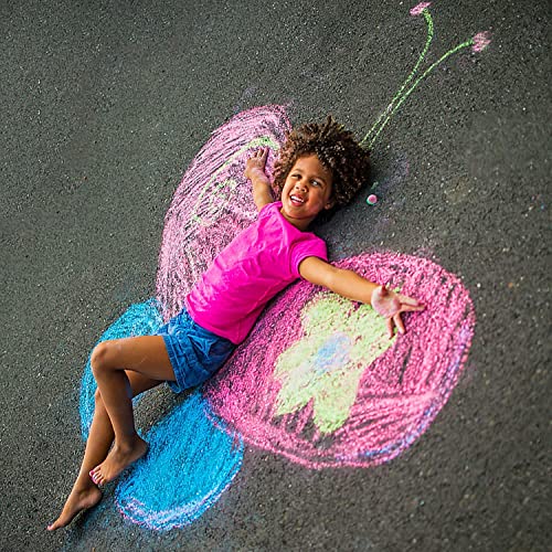 Keebor Washable Jumbo Sidewalk Chalk, 54 Pcs, 8 Colors | Outdoor Chalk for Sidewalk, Playground, Chalkboard & Blackboard Painting