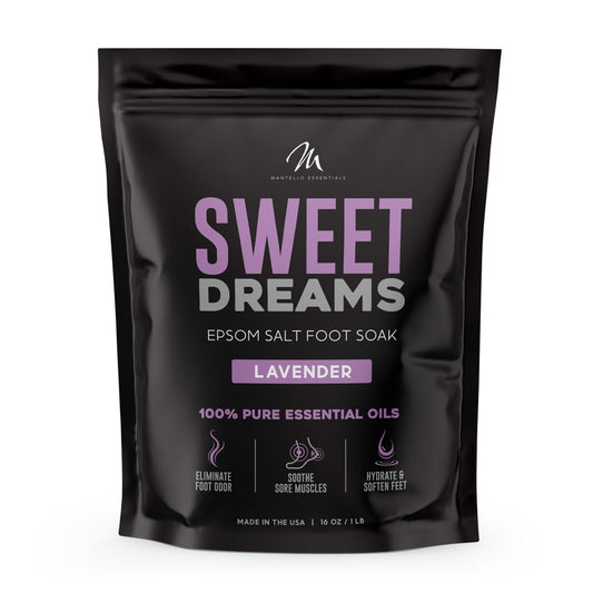 Mantello Lavender Sweet Dreams Pedicure Foot Soak - Foot Soaker For Foot Soaking Tub - Foot Soaking Salts To Soften And Soothe F