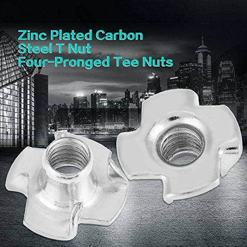 T Nuts zinc Plated Steel, 100PCS Rock Climbing Holds T Nuts Four Pronged Tee Nuts for Furniture Cabinets and Rock Climbing Holds (M8) - size: M8