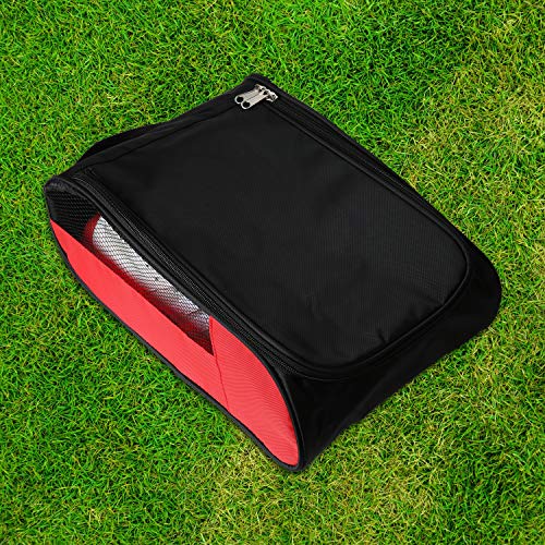 Outdoor Golf Shoes Bags Travel Shoes Bags Zippered Sport Shoes Bag (Red) - color: Red