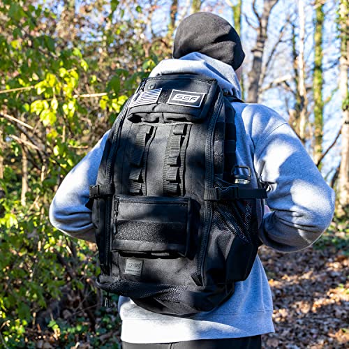 SERIOUS STEEL FITNESS Tactical Backpack and Gym Bag 1000D Nylon Black - color: Black, style: Backpack (Tactical)