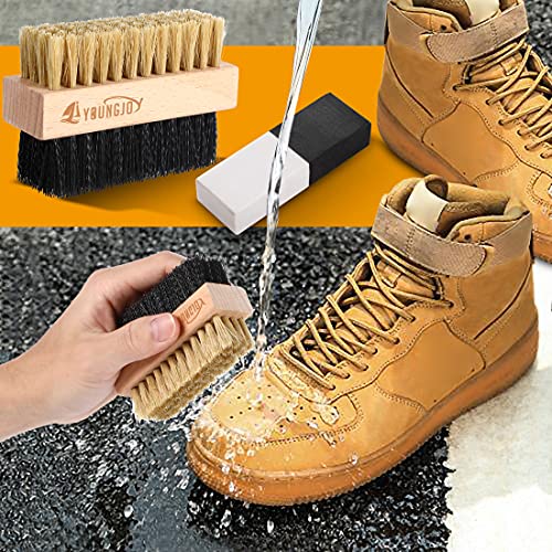 2 Pcs Sneaker Cleaning Brush Shoes Shine Dauber Suede Brush Nubuck Cleaner Crepe Applicators Suede Eraser Set(Dual with Eraser) - style: Dual with Eraser