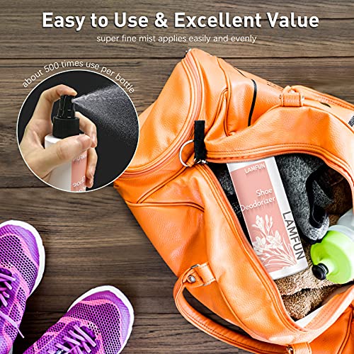 Shoe Odor Eliminator, LamFun Foot Shoe Deodorizer Spray, Natural Deodorant for Shoes, Feet, Sneakers, Work Boots, Air Freshener Spray, Freesia and Peppermint