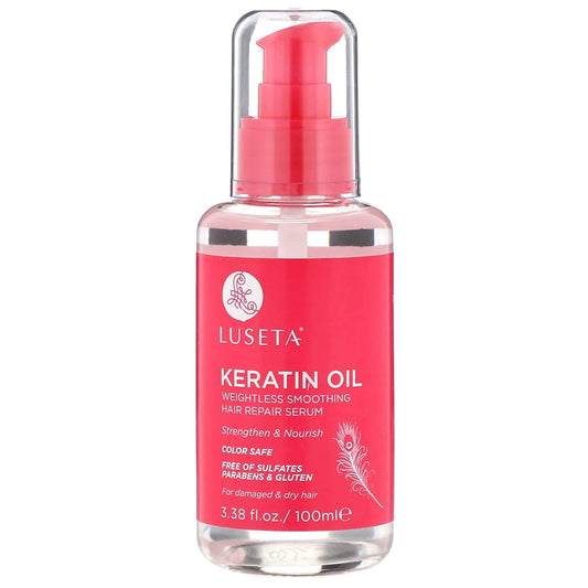 Luseta Keratin Hair Oil Serum For Color Treated Damaged & Dry Hair Strengthening & Nourishing, Keratin Hair Treatment Oil, Free
