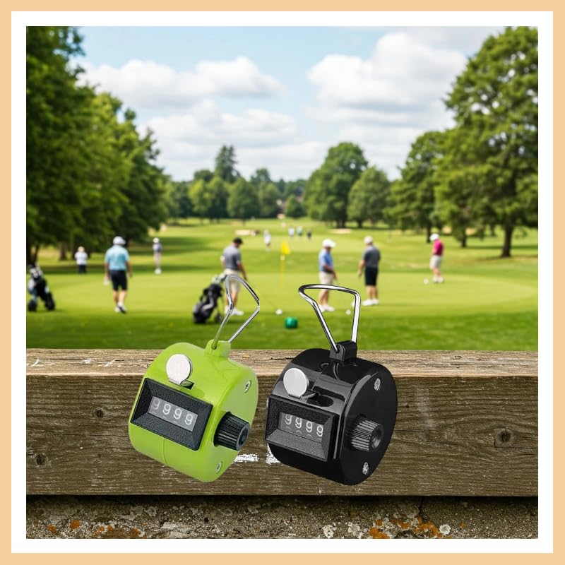White Deer Hand Tally Counter 4 Digit Number Dual Clicker Golf Handy Convenient - color: Black