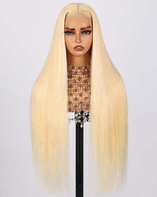 Arabella 613 Lace Front Wig Human Hair 13X4 Ready To Go Glueless Wig 12A Blonde Lace Front Wigs Human Hair 210% Density 613 Stra