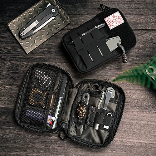 TACTICAL GEEK Block E2.0 EDC Compact Waist Pocket Pouch, Multi-Purpose Molle EDC Pouch Gadget Organizer, Multi-Purpose Molle Tool Pouch for Multitools, Nylon Daily Utility Tool Organizer Bag Black - color: Black
