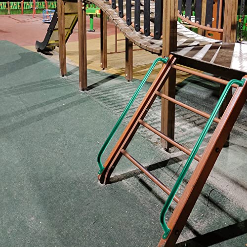 Lounsweer 2 Pcs,39 Inch Playground Safety Handles, Long Grab Bars,Green | Playhouse Ladder Handles, Treehouse Accessories, Rock Climbing Wall, Metal Grab Bars, Safety Handrails, Playground Equipment - color: Green, size: 39 Inch