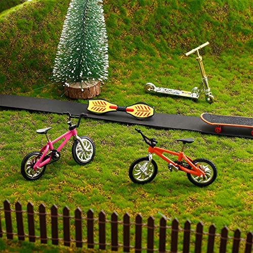 Skylety 31 Pieces Mini Finger Toys Set for Boy Girl Includes 6 Finger Skateboards, 4 Bikes, 2 Mini Scooters 4 Swing Board 8 Matched Wheels 7 Tool Accessories Educational Toy Party Favor(Cool) - style: Cool