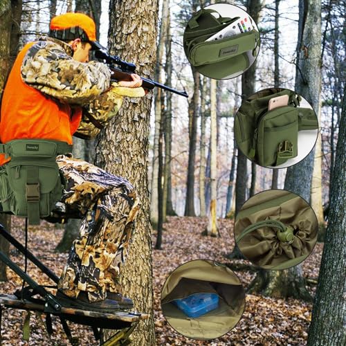 Jueachy Drop Leg Bag for Men Tactical Metal Detecting Thigh Pack with Water Bottle Pouch - color: Green